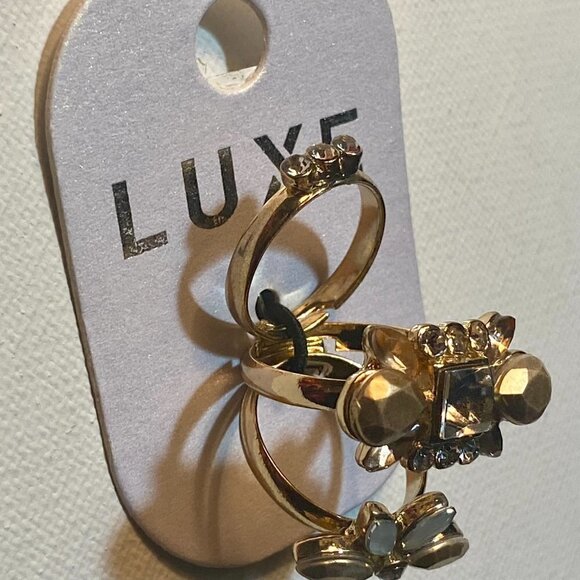 LUXE set of three gold-tone rings - Picture 2 of 11